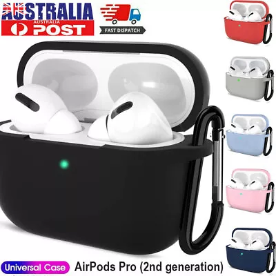 For Apple Airpods Case Pro 2nd Generation Silicone Skin Cover Case Gel With Hook • $5.99