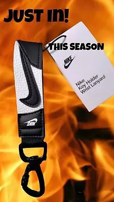 Nike Key Holder Wrist Lanyard Keychain Durable Black And White New Season Gear • $21.50