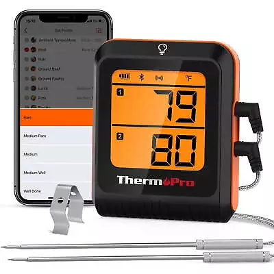 650FT Wireless Bluetooth Meat Thermometer With Dual Probes For Oven Grilling BBQ • $37.99