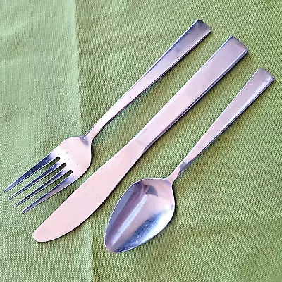 Delta Airlines Stainless Flatware Set Of 3 ABCO Knife Fork Spoon Vintage • $11.99