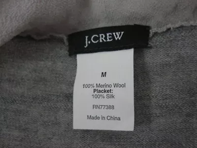 Women's J.Crew Merino Wool Silk Ruffle Button Cardigan Sweater Grey Medium • $25.79