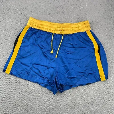 Vintage Polo Sport Satin Boxing Shorts Adults Small Blue Yellow Mens 90s Trunks • $51.90