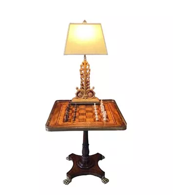 Theodore Alexander Decorative Claw Foot Chess Table W/Lamp • $3295