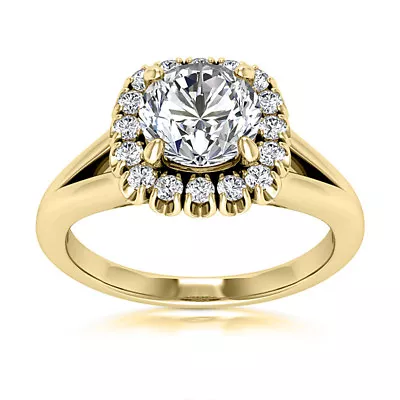 £8579.09 • Buy Halo Split Shank 2.36 Carat VS1 E Round Cut Diamond Engagement Ring 14k Treated