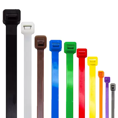 £4.59 • Buy Cable Ties Small Pack 10 & 50 Various Colours Strong Nylon Plastic Zip Ties Wrap