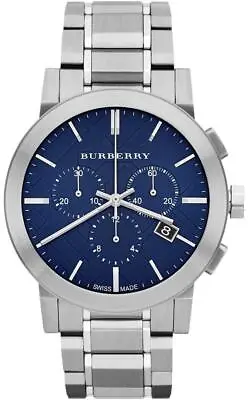 $398 • Buy New In Box Burberry Men's Swiss Chronograph Stainless Steel 42mm Bu9363 Watch