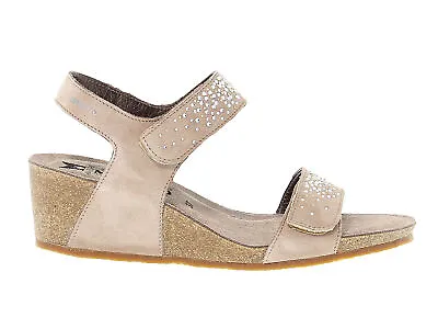 Heeled Sandal Mephisto MARIA In Taupe Suede Leather - Women's Shoes • $167.40