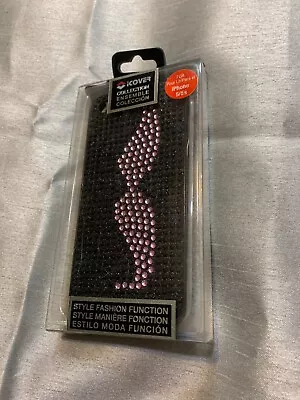 Digicom ICover Jeweled Case - Iphone 5/5s/SE - Black With Pink Moustache • $9.46