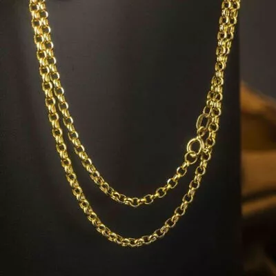 Pure 18K Yellow Gold Chain Men Women Gift 2mm Cable Link Necklace 16''- 28'' • $260.30