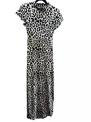 Womens Size Large Dress Large Cheetah Long Tight High Slit Soft Stretchy Animal • $19.99