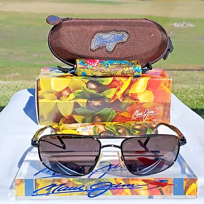 Maui Jim  KAHUNA  162-02 Gloss Gunmetal WRAPS W/ Black + Grey Arms/ Grey Lenses! • $279