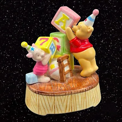 $54 • Buy Vintage Disney Ceramic Winnie The Pooh & Piglet Musical Box Japan Painted 6”T 4”