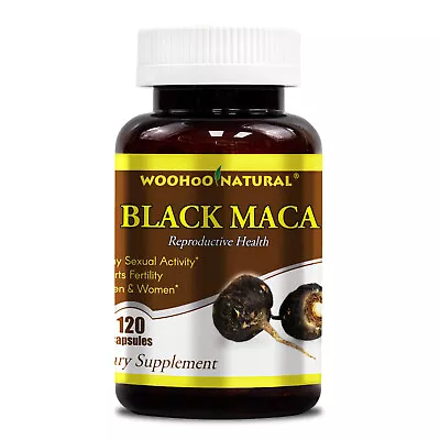 WOHO Natural Black Maca 1500 Mg 120 Caps Fresh Made In USA Free Shipping • $16.06