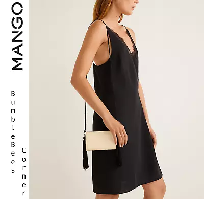 $67 • Buy MANGO Mini Shoulder Bag FRINGE TASSEL Clutch BRAIDED ROPE Box LTD ED HandBag NWT