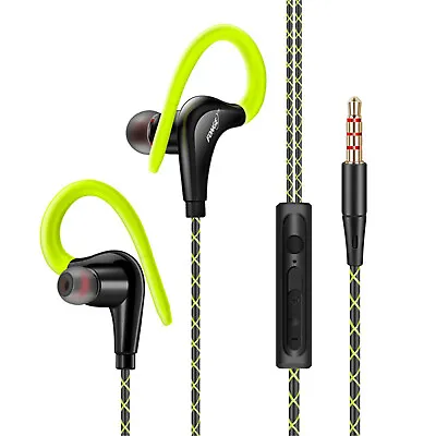 3.5mm In-Ear Wired Earbuds Sports Running Earphone Over Ear Hook Headphone A3D6 • $7.98