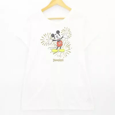 Disney Parks T-Shirt Top Women's Casual White Short Sleeve Mickey Mouse XL • $12.27