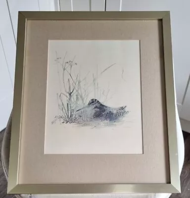 Vintage Framed Print Snipe By Danish Artist MADS STAGE  46cm X 38.5cm. • $18.65