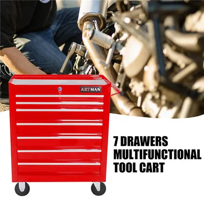 Rolling Tool Chest With 7-Drawers Tool BoxTool Storage Organizer Cabinet 29.9 H • $218.99