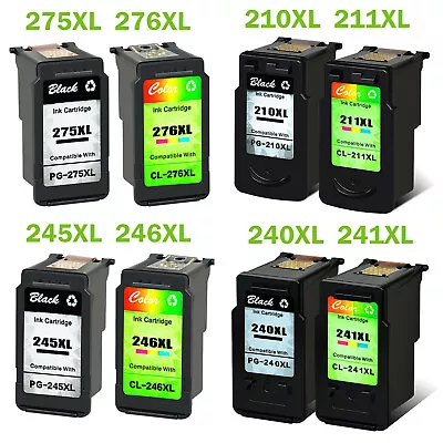 Black Color Ink Cartridge  240XL 241XL 245XL 246XL 210 211XL 275 276XL For Canon • $16.69