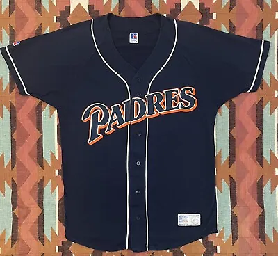 Vintage MLB San Diego Padres Russell Athletic Jersey Men’s Medium Made In U.S.A. • $56