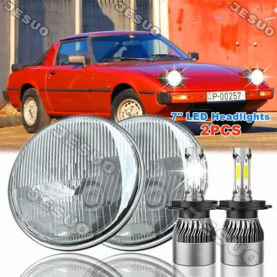 For Mazda RX-7 1979-1985 LED Headlights 7inch High-Low Beam DRL Turn Angel Eyes • $88.20