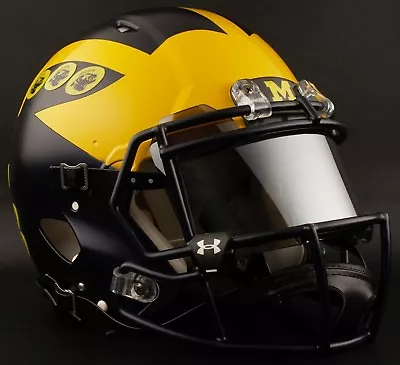 MICHIGAN WOLVERINES Gameday REPLICA Football Helmet W/ UNDER ARMOUR Eye Shield • $299.99