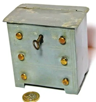 £119.99 • Buy Rare Victorian Money Box Bank Antique Pewter Toy Chest Of Drawers Doll House