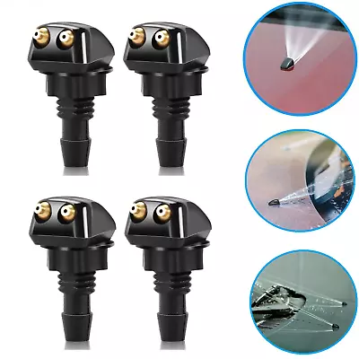 4 Pack Universal Dual Holes Windshield Washer Nozzle Wiper Water Spray Jet  • $6.51