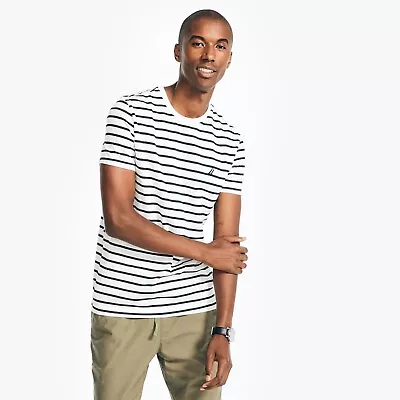 NWT Nautica Men's Short Sleeve Tee Striped Crew Neck T-Shirt • $24.99