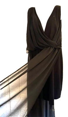 $20 • Buy ASOS Dress Size 14 Black Sheer Layer Butterfly Over Short Base