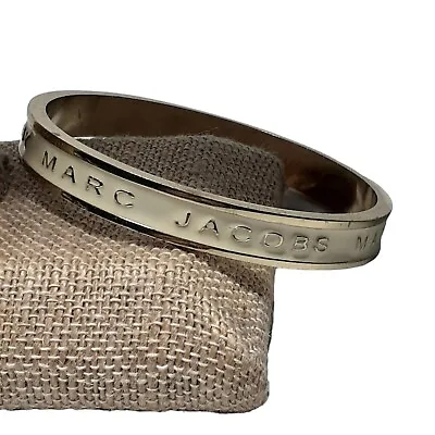Marc By Marc Jacobs Spell Out Bracelet Gold Tone Letters Bangle Cream Enamel • $28.84