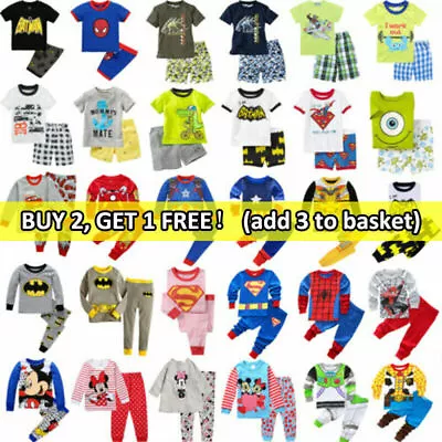 Kids Boys Girls Pyjamas Sets Short/Long Nightwear Sleepwear Pajamas PJs Outfits • $21.19