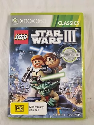 Lego Star Wars III (3) The Clone Wars Xbox 360 With Manual *Tested & Working* • $19.50