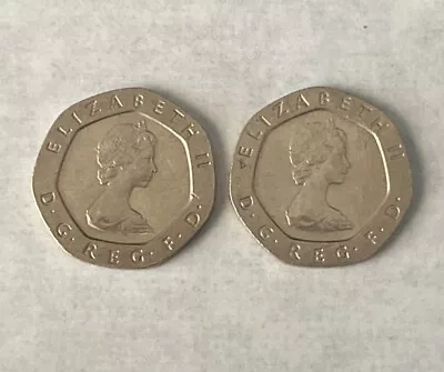 2 1982 20 Pence Rare Coin Uk Collectibles Queen Elizabeth • $350