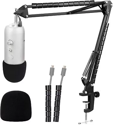 Blue Yeti Mic Stand With Windscreen - Suspension Mic Boom Arm Stand With Pop Fi • £33