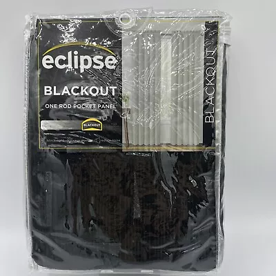 ECLIPSE-One(1) Blackout Rod Pocket Panel 42”X63” Corinne Black New Free Ship • $14.80