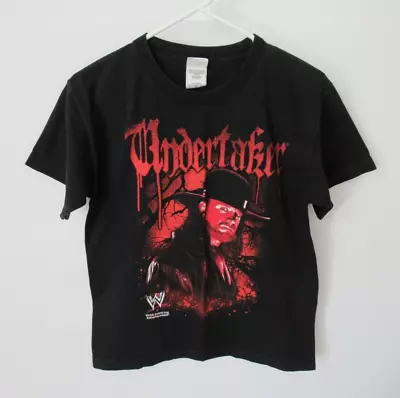 World Wrestling Undertaker Black Short Sleeve Boys Graphic T-shirt *sz L* • £9.46