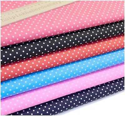 £0.99 • Buy Bright Polka Dots Polycotton Craft Fabric Spots Spotty Dotty Dress Masks