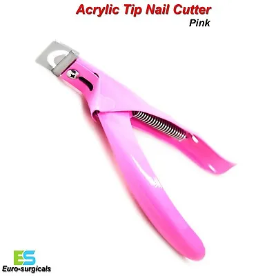 Acrylic False Nail Tip Cutter Clipper Nail Pink With Spring Manicure Tip Cutter • £3.49