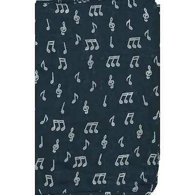 Treble Clefs And Music Notes 100% Silk Navy Scarf • £6.99