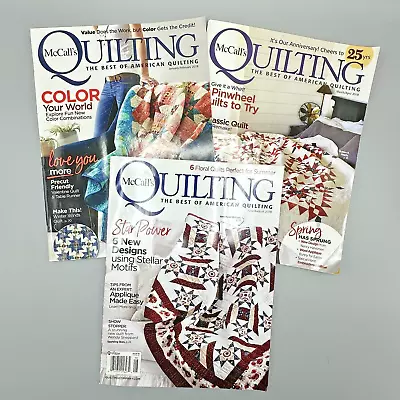 McCall's Quilting Magazine 2018 Lot Of 3 Issues With Pattern Sheets • $11.25