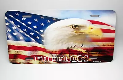 American Eagle Flag Metal Car License Plate American Flag Freedom License Plate • $12.99