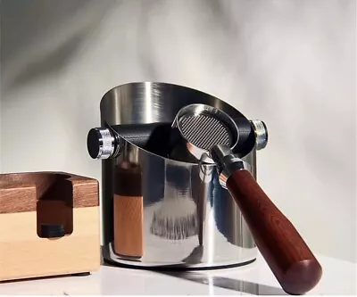 $54.95 • Buy STAINLESS STEEL COFFEE THE KNOCK BOX Espresso Grinds Tamper Bin