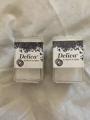 Lot Of 2 Delica By Miyuki Of Japan 11 Seed Beads White And Clear • $8.50