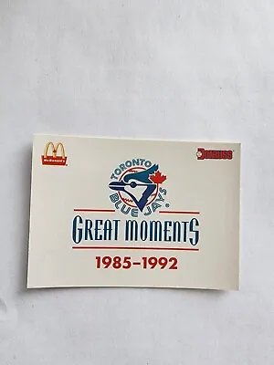 1993 Donruss McDonald's Toronto Blue Jays Great Moments You Pick Your Card 1-36 • $1.09