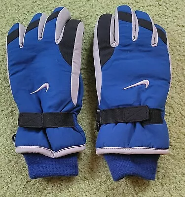 Nike Winter Gloves Mens Small Blue Black • $0.99