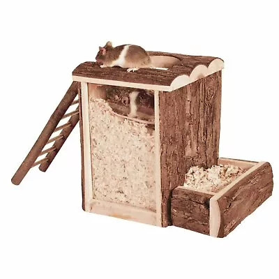 Trixie Natural Living Play And Burrow Tower Toy For Mice & Dwarf Hamsters - Wood • £13.76