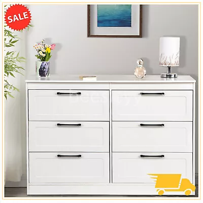 New Modern Chest Of Drawers Bedroom Furniture Storage Bedside Cabinet 6 Drawers • £86.75