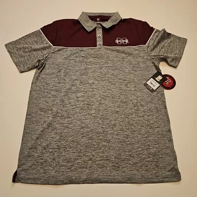 NWT Mississippi State Bulldogs Short Sleeve Golf Polo Shirt Medium New With Tags • $58.36