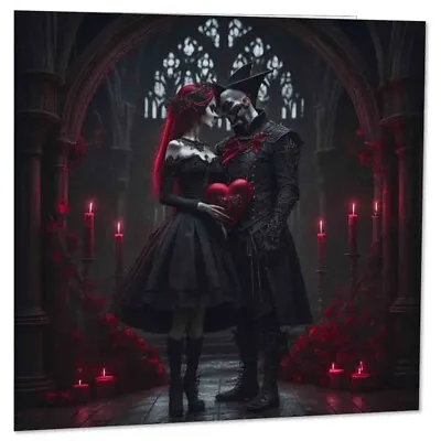 Gothic Anniversary Card - Dark Gothic Valentines Day Cards Emo 145 X 145mm • £2.99